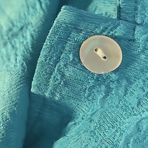 Chico's Teal Longsleeve Buttondown Jacket or Top, Size 2 or Large - Picture 11 of 12